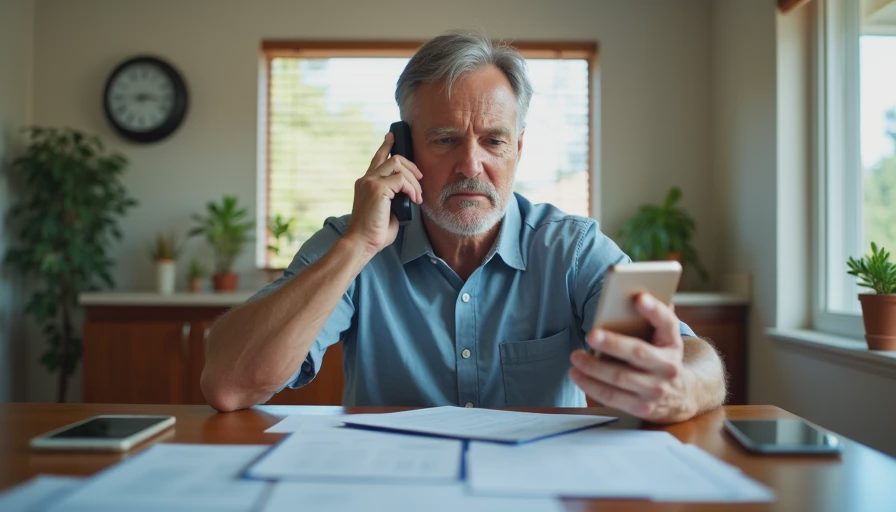 man verifying the lender behind his roof financing before signing the agreement