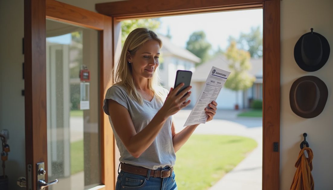Homeowner comparing contractor roof quotes and financing terms before signing a contract